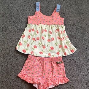 Matilda Jane Pink and Cream Floral Pajama Set